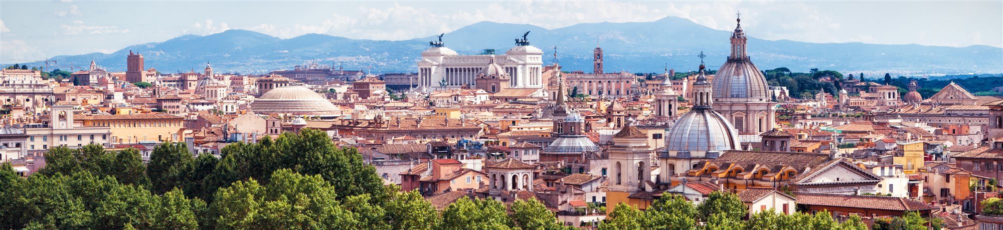Panoramic skyline of Rome, Italy